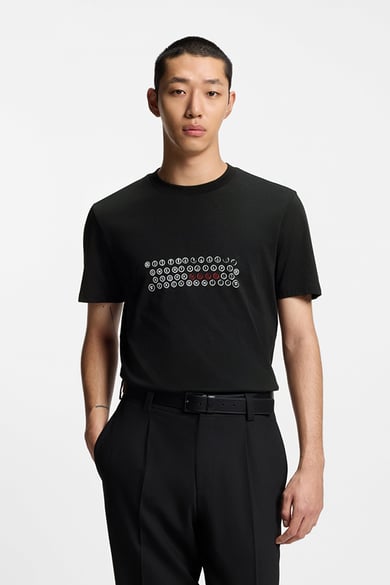 ΜΠΛΟΥΖΑ T-SHIRT HUGO - 001 ΜΑΥΡΟ